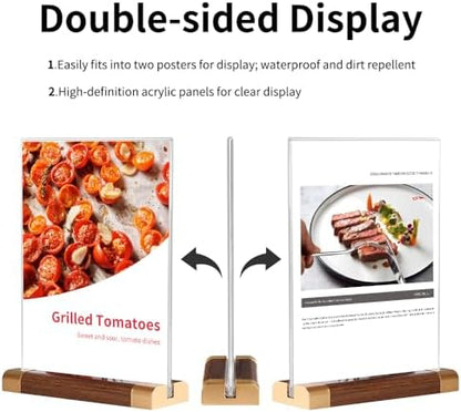 Acrylic Sign Holder 8.5 x 11, 3 Pack Double-Side Vertical Display Stand