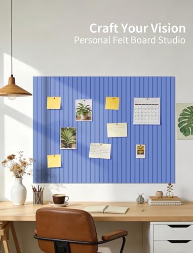 48" x 36" Cork Board Alternative, 12 Pack Felt Bulletin Board Tiles with 30 Adhesive Tabs Wall Push Pin Board for Office Classroom Bedroom Decor