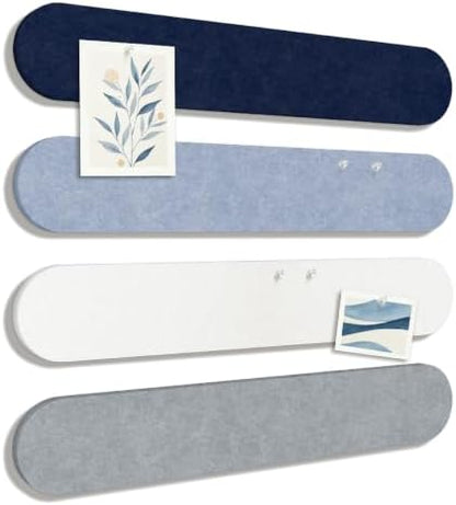 Olanglab Felt Bulletin Board Strips 4-Pack 24"x16" with 50 Pins, Misty Teal