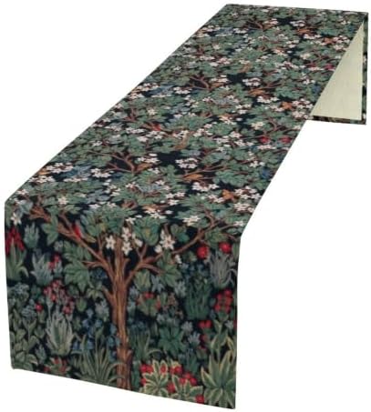 William Morris Tree of Life Table Runner Vintage Flowers Table Runner for Dining Table Decor 13 x 70 Inch