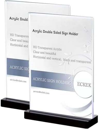 Acrylic Sign Holder (Black Vertical A5 148×210mm/ 5.83×8.27 inches)