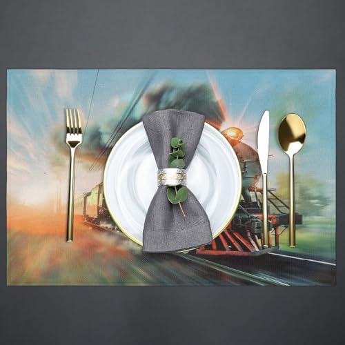 Placemats Set of 4 Washable Linen Place Mats Cloth Table Mats 12x18 Inch