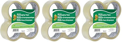Duck Brand Standard Packaging Tape Refills - 4 Rolls of Clear Packing Tape - Shipping, Mailing and Moving Supplies - 3" Core - 1.88 Inch x 54.6 Yards, Clear (240238) (Pack of 3)