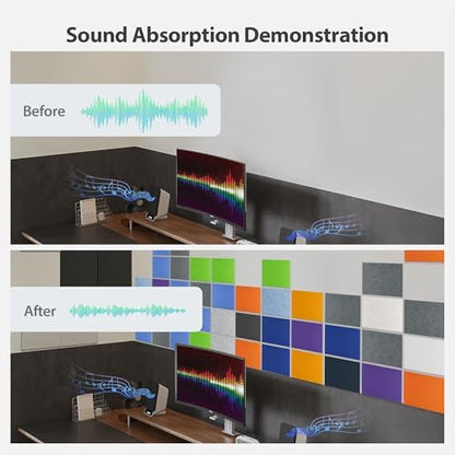 12 Pack Rectangle Acoustic Panels Self Adhesive Sound Proof Foam