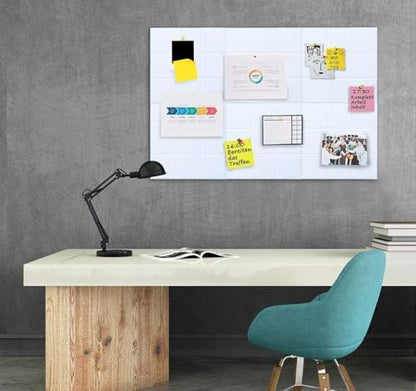 Large Cork Board Felt Board Tiles for Walls with 30 Push Pins, 11.8"x11.8" Pack of 6 Pin Board Notice Boards for Home Office Kitchen, Bulletin Board Wall Tiles for Photos Memos