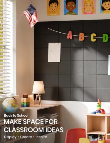 Fluxynara Felt Bulletin Board & Cork Board Alternative, Black