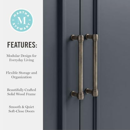 Martha Stewart Lily Pond Modular Storage TV Stand, Slate Blue