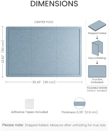 Fluxynara 35.4" x 23.6" Bulletin Board, Dusty Blue