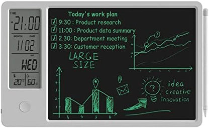 Electronic Desktop Calendar Rechargeable Writing Notepad with Digital Clock