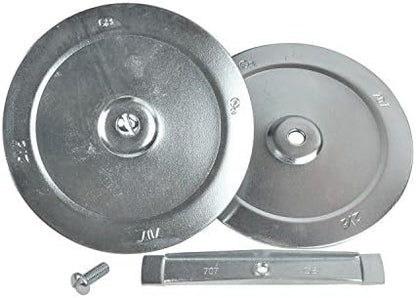 Gardner Bender KO707 Metal Knockout Seal, 2½ Inch Conduit Size, Marked Size, Rust-Proof Galvanized Steel, 16 AWG Steel, ⅜ Inch Thread, Embossed - Self Centering, For Knockout Punch / Die Conduit, Cover, 10 Pk.