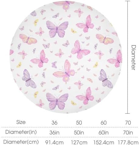 Pink Butterfly Tablecloth, Colorful Watercolor Purple Butterfly Table Cover for Home Kitchen Dining Room Indoor Outdoor Picnic Holiday Party Decor, 70x70in