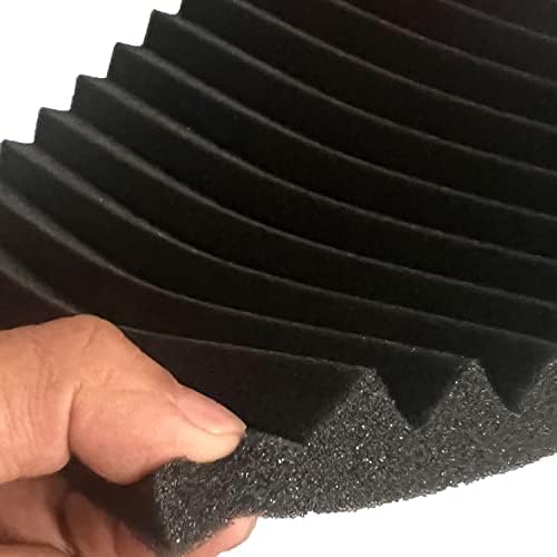 52 Pack 12 "X 12 "X1" Acoustic Panels Studio Soundproofing Foam Wedge Tiles(Accompanied By Double-Sided Adhesive Tape) (52BLACK)