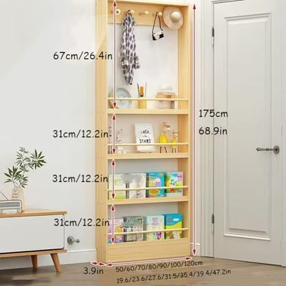 Narrow Behind-the-Door Sto Shelf, 3-4 Levels, Space-Saving Book nizer, Wall-Mounted for Bedroom, Living Room, Home, Office Use, Door Sto Solut
