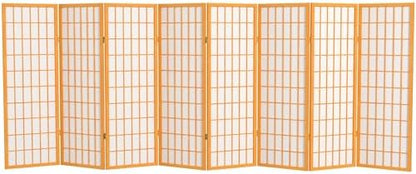 Red Lantern 4 ft. Short Window Pane Shoji Screen - Honey - 8 Panels
