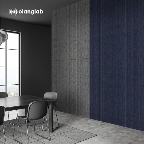 Olanglab Acoustic Wall Panels, 10 Pack, 48" x 24", Dark Blue