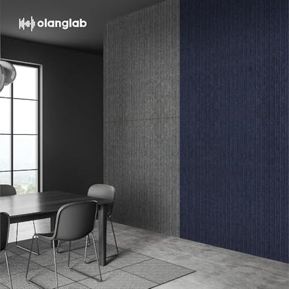 Olanglab Acoustic Wall Panels, 10 Pack, 48" x 24", Dark Blue