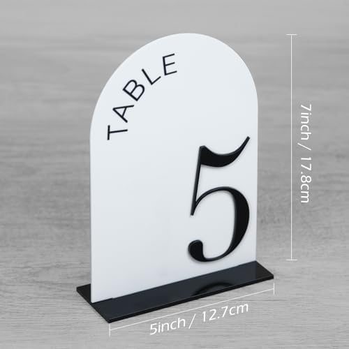 White Arch Wedding Table Numbers 1-20 with Stands