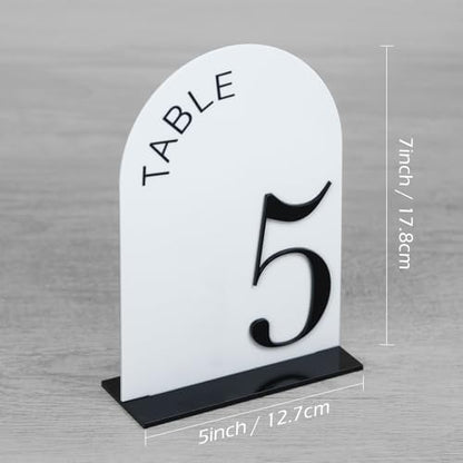 White Arch Wedding Table Numbers 1-10 with Stands