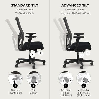 HON Ignition 2.0 Ergonomic Office Chair, Lumbar Support, Office Desk, Black