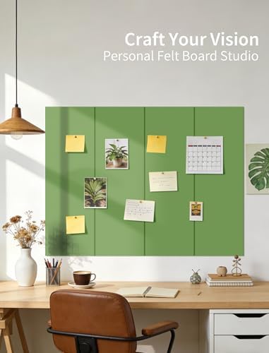 48" x 48" Cork Board Alternative, 16 Pack Felt Bulletin Board Tiles with 30 Adhesive Tabs Wall Push Pin Board for Office Classroom Bedroom Decor