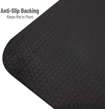 Mind Reader Anti Fatigue Kitchen Mat, Standing Desk Mat, Cushioned Mat, Office, Kitchen, Rubber, 19.5 x 35.25 x 1, Black
