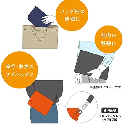 LIHIT LAB Carrying Pouch (Laptop Sleeve), 9.4 x 13.4 Inches, Orange (A7577-4)