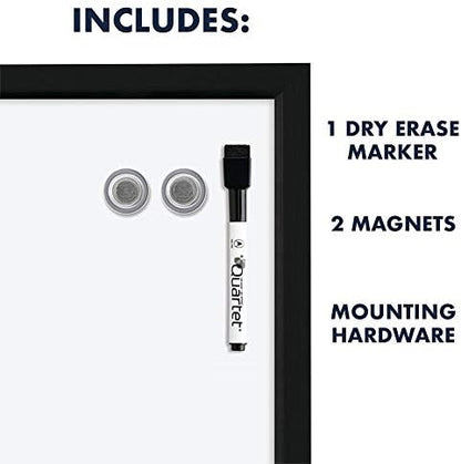 Quartet Magnetic Whiteboard, 17 x 23 inches White Board, Dry Erase Board, Black Frame (MWDW1723M-BK)