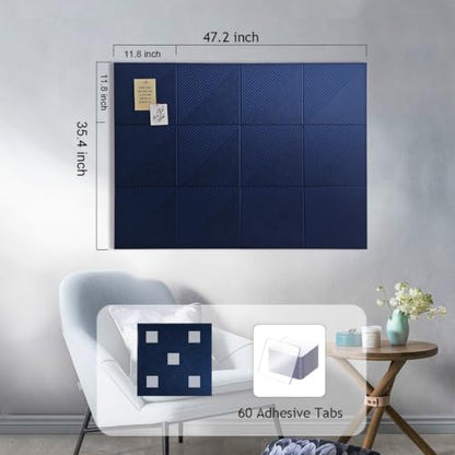 48" x 36" Large Cork Board Alternative&Felt Bulletin Board, Dark Blue