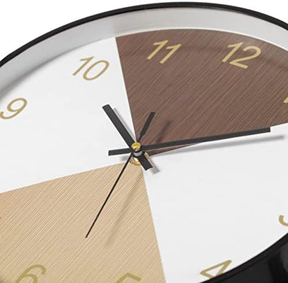 Clockswise Bulk Set of 20 PC 12" Decorative Modern Round Wood- Looking Plastic Wall Clock for Living Room, Kitchen, or Dining Room, Brown and Beige,Oak,QI004142.MC