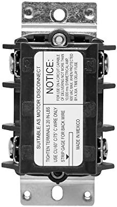 Leviton MS402-DS 40 Amp, 600 Volt, Double-Pole, Single Phase AC Motor Starter, Suitable as Motor Disconnect, Toggle, Industrial Grade, Non-Grounding, Black (Pack of 10)
