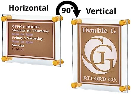 Azar Displays 105510-GLD Acrylic Floating Double Panel Wall Frame,11" x 14" Graphic Size, Overall Frame Size: 15" x 18", Gold
