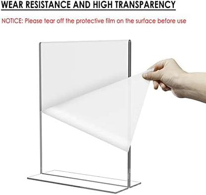 Relx Acrylic Sign Holder 8.5 x 11, Plastic Frame Flyer Holder, Double Frames Clear Acrylic Display Stand for Store, Restaurant (10 pack)