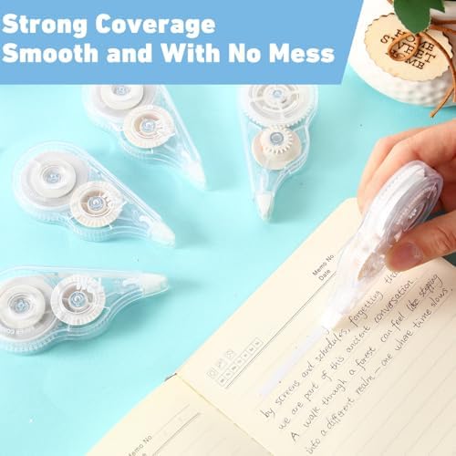 AmazingSpark 30 Pcs Correction Tape Bulk 39.4 ft White Wrong out Tear-resistant Instant Corrections Easy to Use Applicator for School, Office, Note Taking, Journal, Tape Width 0.2in (Clear)