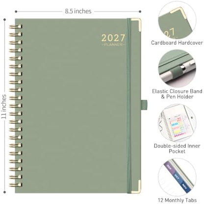 RETTACY 2027 Planner, Weekly and Monthly, Large Size (8.5" x 11")