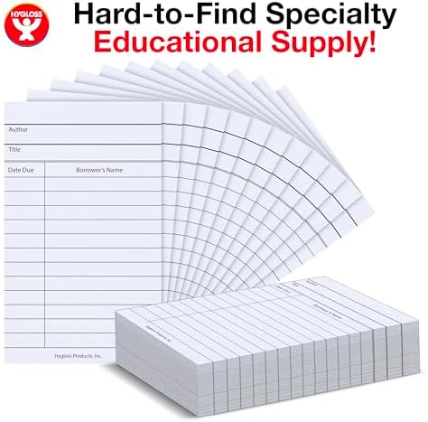 Hygloss Library Checkout Cards for Traditional Book Pockets and Classroom Organization - Vintage Style White Due Date Tracking, 3x5 Inch, 500 Pack