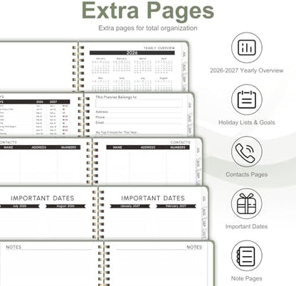 Planner 2026-2027, Weekly and Monthly Calendar Planner, JUL 2026 - JUN 2027