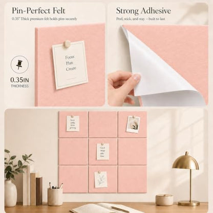 Felt Bulletin Board Tiles, Large Cork Board Alternative,24 x 36 in