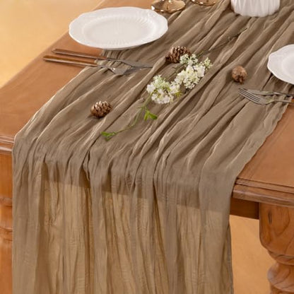 Nude Cheesecloth Table Runner Fall Boho Wedding Birthday Home Decor