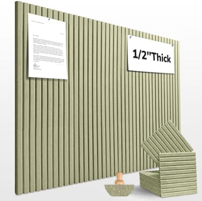 48" x 36" Large Felt Bulletin Board 1/2" Thick, Sage Green