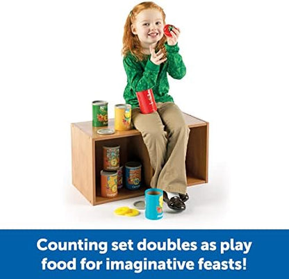 Learning Resources One to Ten Counting Cans - 65 Pieces, Ages 3+, Toddler Activities, Preschool Pretend Play, Supermarket Food Toys