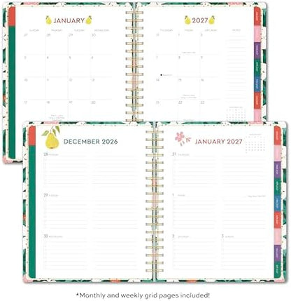 High Note 2027 Planner, 17-Month Weekly & Monthly Hardcover Planner: August 2026 to December 2027, 9" x 10", Fruits with Notes, Lists & Reference Pages + Sticker Sheet