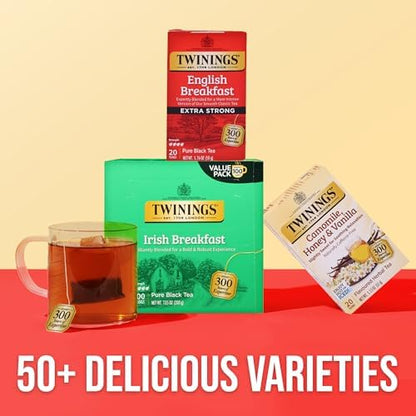 Twinings Extra Strong English Breakfast Black Tea Bags, 20 CT Box (6 Pack)