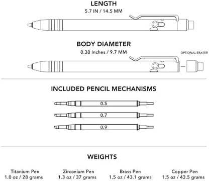 BIG IDEA DESIGN Bolt Action Pencil - BIGiDESIGN (Titanium - Stonewashed)