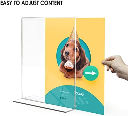 Relx Acrylic Sign Holder 8.5 x 11, Plastic Frame Flyer Holder, Double Frames Clear Acrylic Display Stand for Store, Restaurant (10 pack)