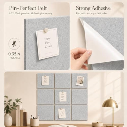 Felt Bulletin Board Tiles, Large Cork Board Alternative,24 x 36 in