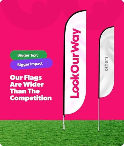 LookOurWay Feather Flag Banner - 12 Feet Tall Advertising Flags for Outdoor Business and Events Promotion - Swooper Flag Only - Financial Service Flags - Income Tax Services (10M1200286)