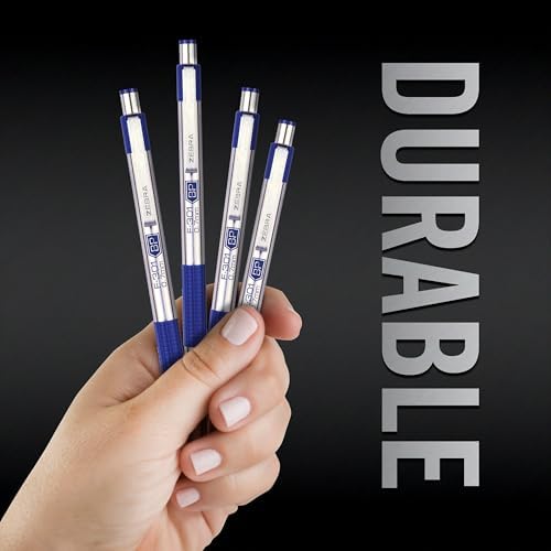Zebra Pen F-301 STEEL Retractable Ballpoint Pen, Blue Ink, 0.7mm, 2-Pack