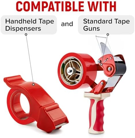 2" x 110 Yards Red Packing Tape, 4 Rolls