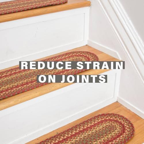 Homespice Cider Barn Jute Braided Stair Treads, Oval 8x28 Set of 13