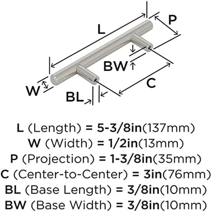 Amerock 10 Pack 3-3/4" Bar Pulls Polished Nickel Drawer Pull